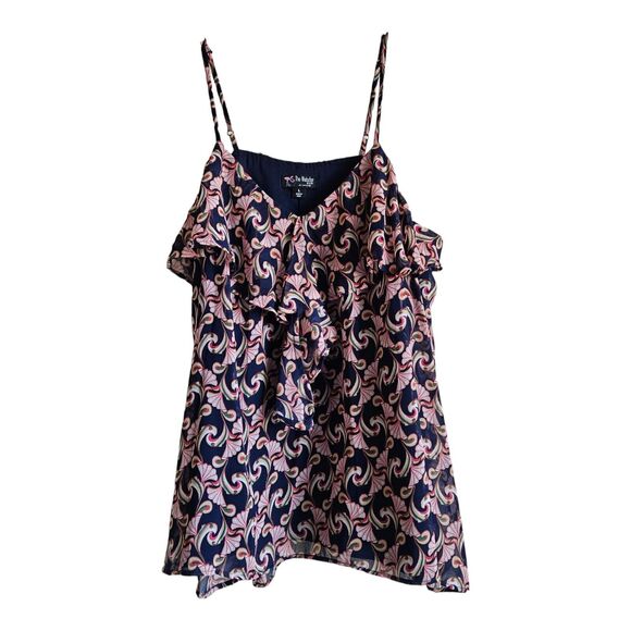 WEBSTER MIAMI at Target L Camisole Top Spaghetti Straps Ruffle Lined Blue 38" - Picture 1 of 6